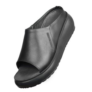 صندل زنانه چرم نرس ونیز جلو باز